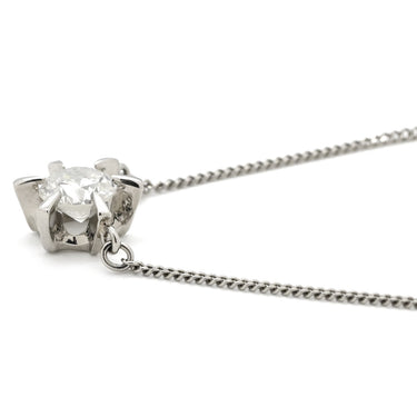 ノンブランド NON BRAND ダイヤ ペンダント プラチナシルバー Pt850 ダイヤモンド ネックレス 1P 1石 1粒 6本爪 ダイヤモンド