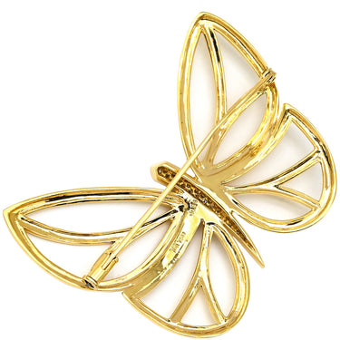 ノンブランド NON BRAND イエローゴールド K18YG ダイヤモンド ブローチ ダイヤモンド 蝶モチーフ ペンダントトップ Au750 18K 18金