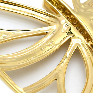 ノンブランド NON BRAND イエローゴールド K18YG ダイヤモンド ブローチ ダイヤモンド 蝶モチーフ ペンダントトップ Au750 18K 18金