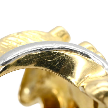 ノンブランド NON BRAND ダイヤ リング イエローゴールド×シルバー K18YG Pt ダイヤモンド リング 指輪 Au750 18K 18金 YG×Pt コンビ リーフモチーフ カクテルリング 9号