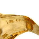 ノンブランド NON BRAND ダイヤ リング イエローゴールド×シルバー K18YG Pt ダイヤモンド リング 指輪 Au750 18K 18金 YG×Pt コンビ リーフモチーフ カクテルリング 9号