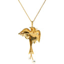 ミキモト MIKIMOTO パールネックレス イエローゴールド×パールホワイト K18YG パール ネックレス MIKIMOTO ブローチ 真珠 18K 18金 Au750 鳥モチーフ