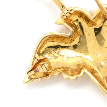 ミキモト MIKIMOTO パールネックレス イエローゴールド×パールホワイト K18YG パール ネックレス MIKIMOTO ブローチ 真珠 18K 18金 Au750 鳥モチーフ