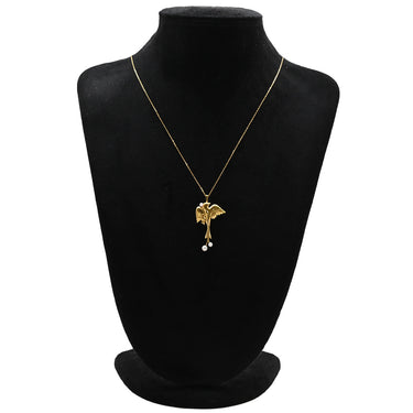 ミキモト MIKIMOTO パールネックレス イエローゴールド×パールホワイト K18YG パール ネックレス MIKIMOTO ブローチ 真珠 18K 18金 Au750 鳥モチーフ