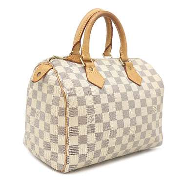 ルイヴィトン LOUIS VUITTON スピーディ 25 N41371 ダミエアズール ダミエアズールキャンバス ハンドバッグ ゴールド金具 白 鍵・パドロック欠品