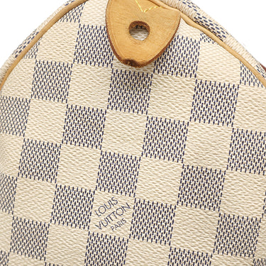 ルイヴィトン LOUIS VUITTON スピーディ 25 N41371 ダミエアズール ダミエアズールキャンバス ハンドバッグ ゴールド金具 白 鍵・パドロック欠品