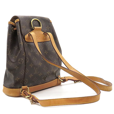 ルイヴィトン LOUIS VUITTON モンスリ MM M51136 モノグラム モノグラムキャンバス リュック・デイパック ゴールド金具 茶 バッグパック
