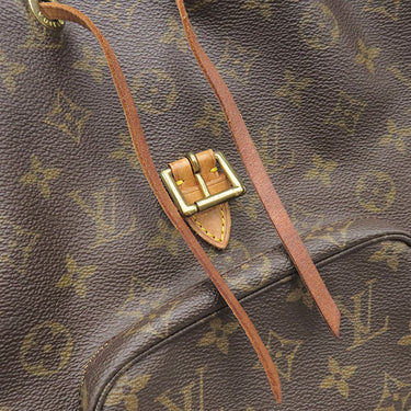 ルイヴィトン LOUIS VUITTON モンスリ MM M51136 モノグラム モノグラムキャンバス リュック・デイパック ゴールド金具 茶 バッグパック