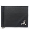 プラダ PRADA マネークリップ付財布 2MN077 ブラック レザー 二つ折り財布 シルバー金具 黒 ロゴ サフィアーノ