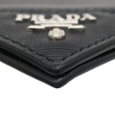 プラダ PRADA マネークリップ付財布 2MN077 ブラック レザー 二つ折り財布 シルバー金具 黒 ロゴ サフィアーノ