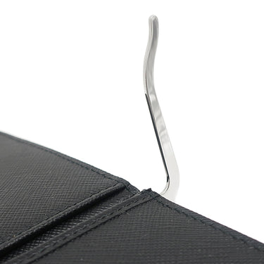 プラダ PRADA マネークリップ付財布 2MN077 ブラック レザー 二つ折り財布 シルバー金具 黒 ロゴ サフィアーノ