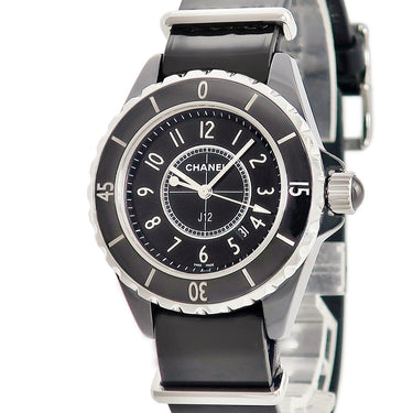 腕時計 シャネル CHANEL J12 G10 GLOSS H4657 クオーツ レディース ブラック 黒 セラミック デイト 逆回転防止ベゼル