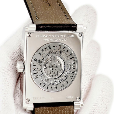 腕時計 クエルボ・イ・ソブリノス CUERVO Y SOBRINOS プロミネンテ クラシコ A1015 自動巻き メンズ ライトブルー 水色 青針 デイト 角型