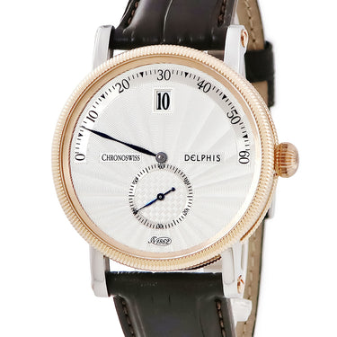 腕時計 クロノスイス CHRONOSWISS デルフィス ジャンピングアワー CH1422R 自動巻き メンズ K18RG×SS コンビ ギヨシェ レトログラード