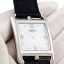 腕時計 エルメス HERMES ケープコッドGM CC3.710 クオーツ メンズ レディース 角型 シェーヌダンクル シェル 純正ダイヤ ホワイト