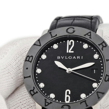 腕時計 ブルガリ BVLGARI ブルガリブルガリ BBL37SC 自動巻き メンズ 純正9Pダイヤ ブラック アラビア