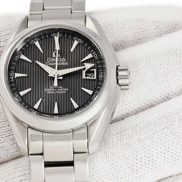 腕時計 オメガ OMEGA シーマスターアクアテラ 231.10.30.20.06.001 自動巻き レディース バー 縦縞 グレー