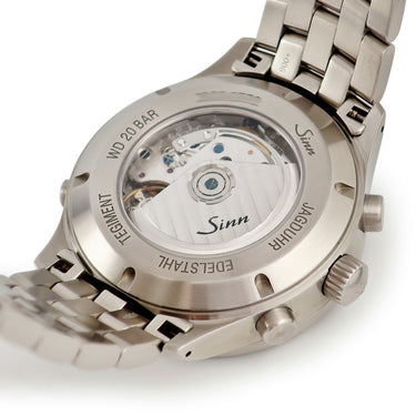 腕時計 ジン SINN 3006 自動巻き メンズ グリーン ハンティングウォッチ ムーンライト表示 トリプルカレンダー スモールセコンド