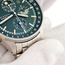 腕時計 ジン SINN 3006 自動巻き メンズ グリーン ハンティングウォッチ ムーンライト表示 トリプルカレンダー スモールセコンド