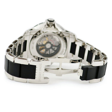 腕時計 ジャケ・ドロー Jaquet Droz グラン セコンド SW スティール&ラバー J029030140 自動巻き メンズ ブラック 黒 シースルーバック