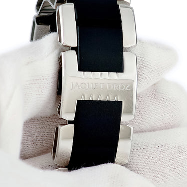腕時計 ジャケ・ドロー Jaquet Droz グラン セコンド SW スティール&ラバー J029030140 自動巻き メンズ ブラック 黒 シースルーバック