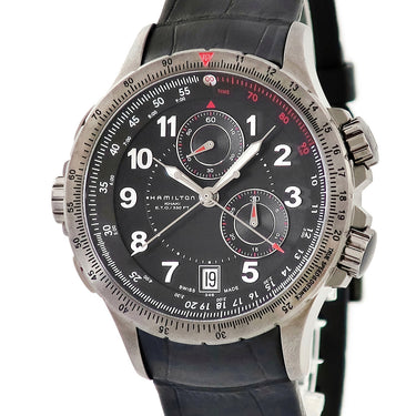 腕時計 ハミルトン HAMILTON カーキ E.T.O. クロノグラフ H776720 クオーツ メンズ デイト 回転ベゼル ブラック 黒