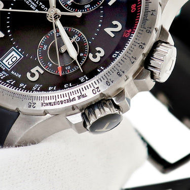 腕時計 ハミルトン HAMILTON カーキ E.T.O. クロノグラフ H776720 クオーツ メンズ デイト 回転ベゼル ブラック 黒