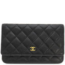 シャネル CHANEL マトラッセ チェーンウォレット AP0250 ブラック カーフ キャビアスキン チェーンウォレット ゴールド金具 黒 ココマーク