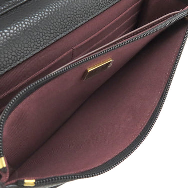 シャネル CHANEL マトラッセ チェーンウォレット AP0250 ブラック カーフ キャビアスキン チェーンウォレット ゴールド金具 黒 ココマーク