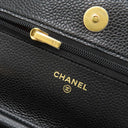 シャネル CHANEL マトラッセ チェーンウォレット AP0250 ブラック カーフ キャビアスキン チェーンウォレット ゴールド金具 黒 ココマーク