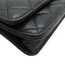 シャネル CHANEL マトラッセ チェーンウォレット AP0250 ブラック カーフ キャビアスキン チェーンウォレット ゴールド金具 黒 ココマーク