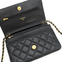 シャネル CHANEL マトラッセ チェーンウォレット AP0250 ブラック カーフ キャビアスキン チェーンウォレット ゴールド金具 黒 ココマーク