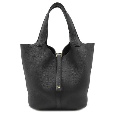 エルメス HERMES ピコタンロックMM ブラック トリヨンクレマンス ハンドバッグ ゴールド金具 黒 鍵1本欠品