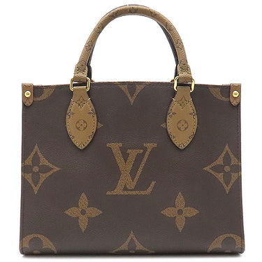 ルイヴィトン LOUIS VUITTON オンザゴー PM M46373 モノグラム×モノグラムリバース モノグラムキャンバス モノグラムリバースキャンバス 2WAYバッグ ゴールド金具 茶 ハンドバッグ ショルダー コインケース