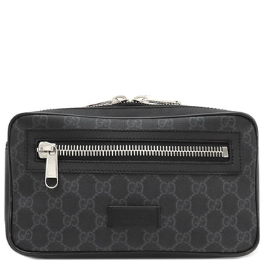 グッチ GUCCI ソフト GGスプリーム ベルトバッグ 474293 ブラック GGスプリームキャンバス ボディバッグ シルバー金具 ウェブライン 黒 ウエストバッグ