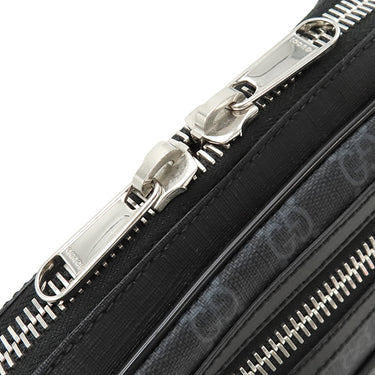 グッチ GUCCI ソフト GGスプリーム ベルトバッグ 474293 ブラック GGスプリームキャンバス ボディバッグ シルバー金具 ウェブライン 黒 ウエストバッグ