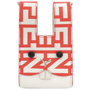フェンディ FENDI BUSTINA BUNNY 7AS169 レッド×ホワイト レザー ショルダーバッグ シルバー金具 マークジェイコブス コラボ バニー ウサギ 赤 白