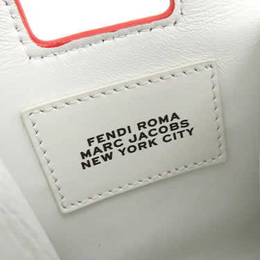 フェンディ FENDI BUSTINA BUNNY 7AS169 レッド×ホワイト レザー ショルダーバッグ シルバー金具 マークジェイコブス コラボ バニー ウサギ 赤 白