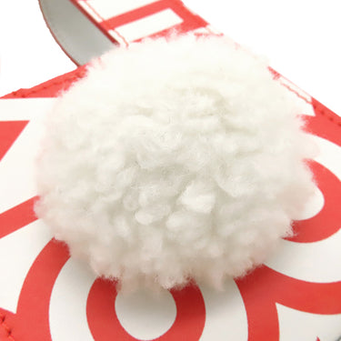 フェンディ FENDI BUSTINA BUNNY 7AS169 レッド×ホワイト レザー ショルダーバッグ シルバー金具 マークジェイコブス コラボ バニー ウサギ 赤 白