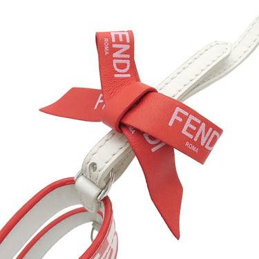 フェンディ FENDI BUSTINA BUNNY 7AS169 レッド×ホワイト レザー ショルダーバッグ シルバー金具 マークジェイコブス コラボ バニー ウサギ 赤 白