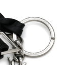 サンローラン SAINT LAURENT カサンドラ キーリング 518323 0SX0E 1000 ブラック レザー キーリング シルバー金具 黒 YSL メタルロゴ