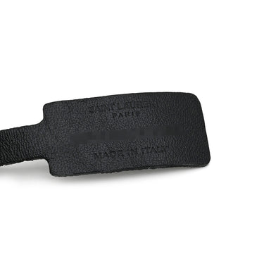 サンローラン SAINT LAURENT カサンドラ キーリング 518323 0SX0E 1000 ブラック レザー キーリング シルバー金具 黒 YSL メタルロゴ