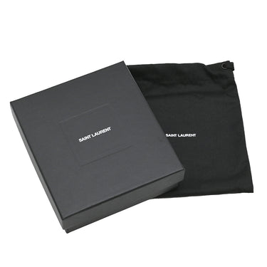 サンローラン SAINT LAURENT カサンドラ キーリング 518323 0SX0E 1000 ブラック レザー キーリング シルバー金具 黒 YSL メタルロゴ