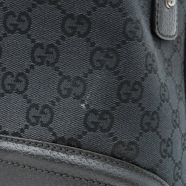 グッチ GUCCI ドクターズバッグ 146002 ブラック GGキャンバス レザー ハンドバッグ シルバー金具 黒 シェリーライン スクエア型