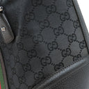 グッチ GUCCI ドクターズバッグ 146002 ブラック GGキャンバス レザー ハンドバッグ シルバー金具 黒 シェリーライン スクエア型