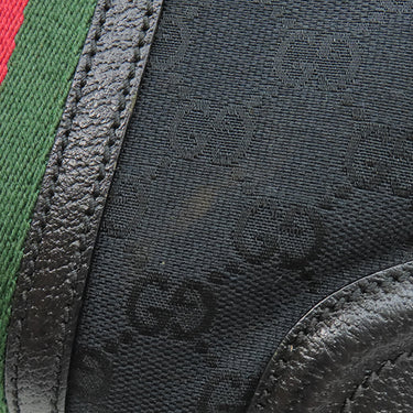 グッチ GUCCI ドクターズバッグ 146002 ブラック GGキャンバス レザー ハンドバッグ シルバー金具 黒 シェリーライン スクエア型