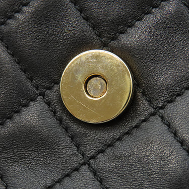 プラダ PRADA チェーン キルティング ショルダー NERO ラムスキン ショルダーバッグ ゴールド金具 黒 三角ロゴ