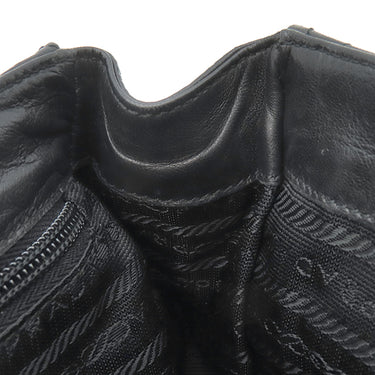プラダ PRADA チェーン キルティング ショルダー NERO ラムスキン ショルダーバッグ ゴールド金具 黒 三角ロゴ