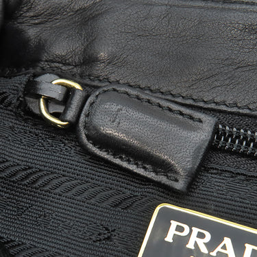 プラダ PRADA チェーン キルティング ショルダー NERO ラムスキン ショルダーバッグ ゴールド金具 黒 三角ロゴ
