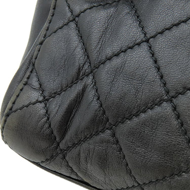 プラダ PRADA チェーン キルティング ショルダー NERO ラムスキン ショルダーバッグ ゴールド金具 黒 三角ロゴ